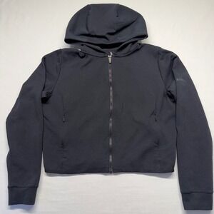 NOBULL Black Cropped Zip Hoodie Athletic Gym Training Womens Small